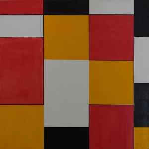 colore e geometria, olio su tela, cm 50x50